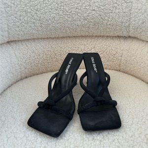 Public desire black square toe heels